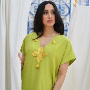Pistachio Dress – embroidered