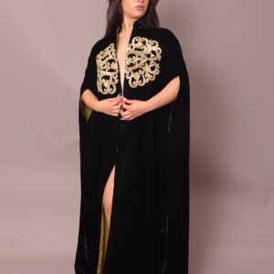 Abaya Embroidered with silver threads